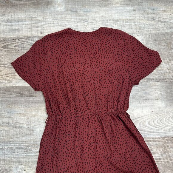 Rails Size XS V-Neck Cropped Jumpsuit Maroon & Black Wide Leg - Picture 12 of 16